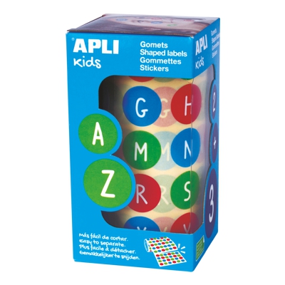 rollo gomet circulo 20mm vocales apli