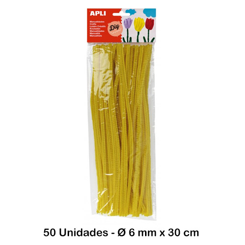 pack 50 limpiapipas color amarillo 6mm