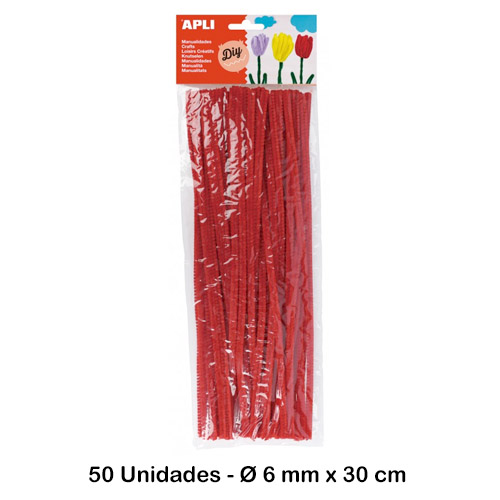 pack 50 limpiapipas color rojo 6mm