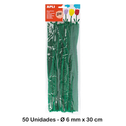 pack 50 limpiapipas color verde vivo