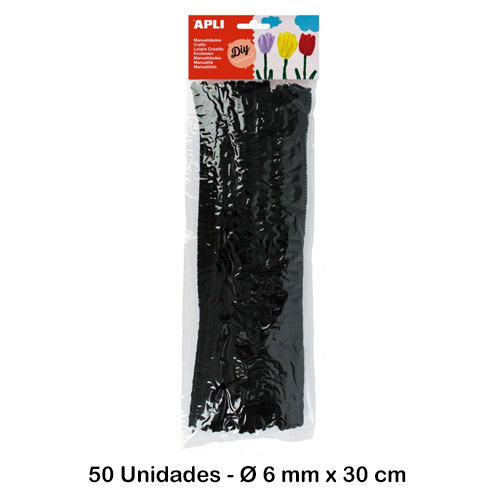 pack 50 limpiapipas color negro