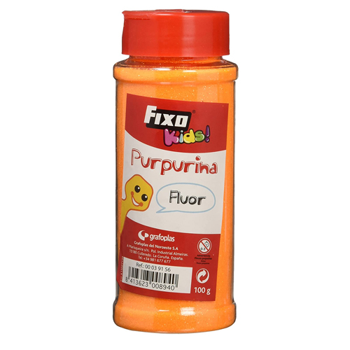 bote 100gr purpurina naranja fluor c/dos