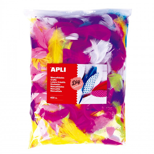 paq. 400 plumas collage difer. colores