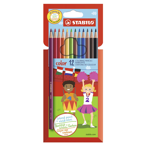 caixa 12 llapis de colors stabilo