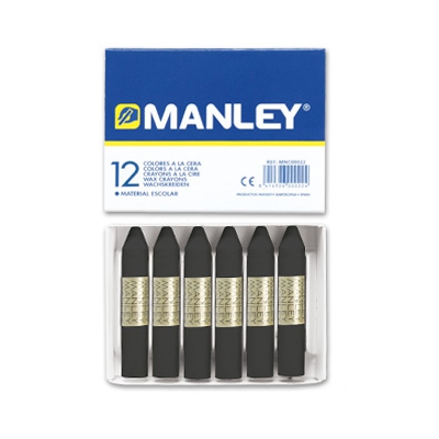 caja 12 ceras blandas negro