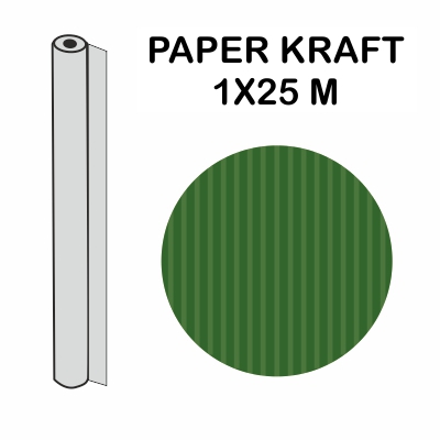 rollo kraft verde oscuro 1x25m 70gr