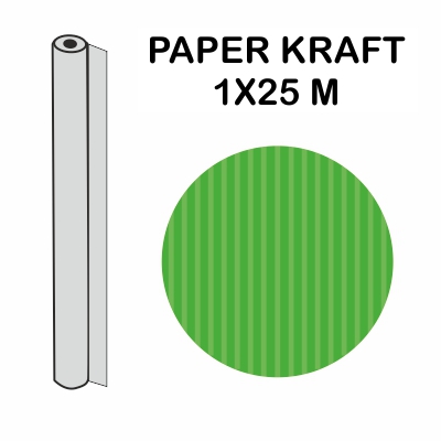 rollo kraft verde vivo 1x25m 70gr