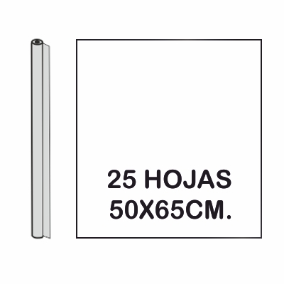 rollo charol 25 hojas 50x65cm blanco