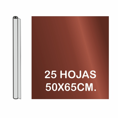 rollo charol 25 hojas 50x65cm marron