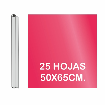 rollo charol 25 hojas 50x65cm fucsia