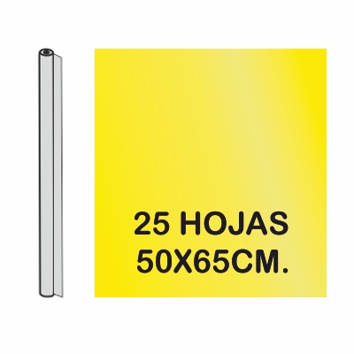 rollo charol 25 hojas 50x65cm amarillo