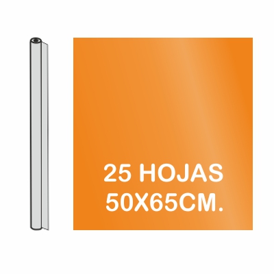 rollo charol 25 hojas 50x65cm naranja