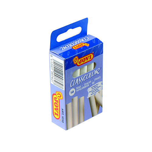 caja 10 tizas antipolvo jovi blanca