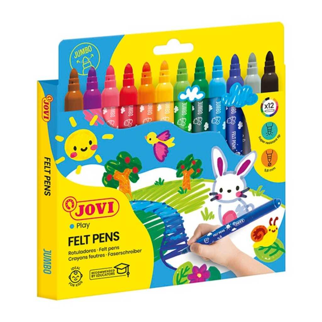 caja 12 rotuladores jovi punta gruesa