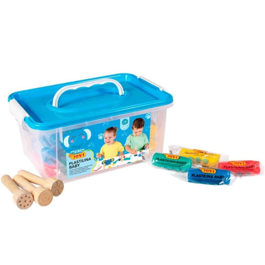 baul 20 plastilinas baby 38gr + 9 sellos