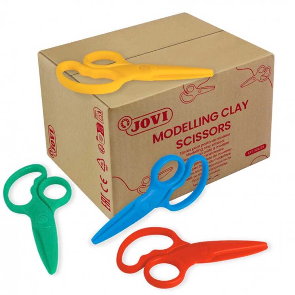 caja 25 tijeras plastico cortar plastili