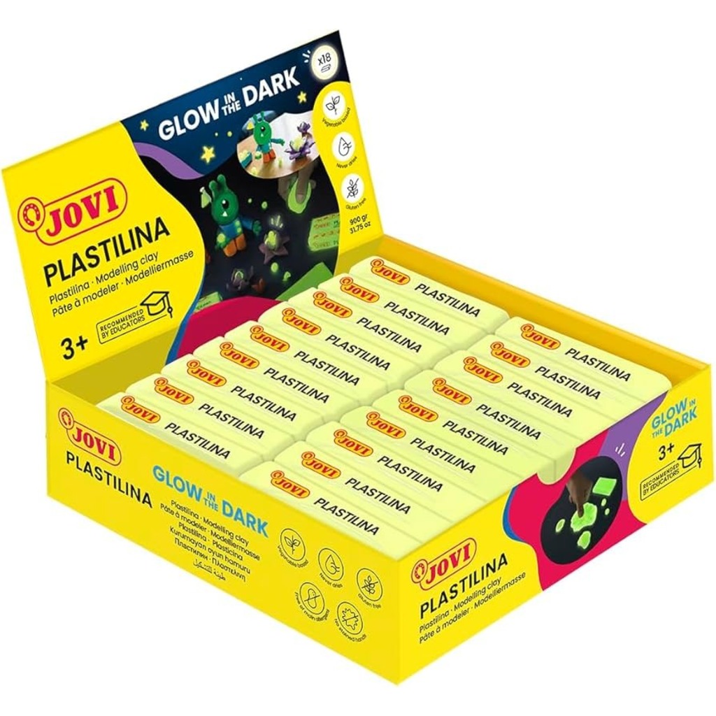 pack 18 plastilinas 50gr fluorescentes