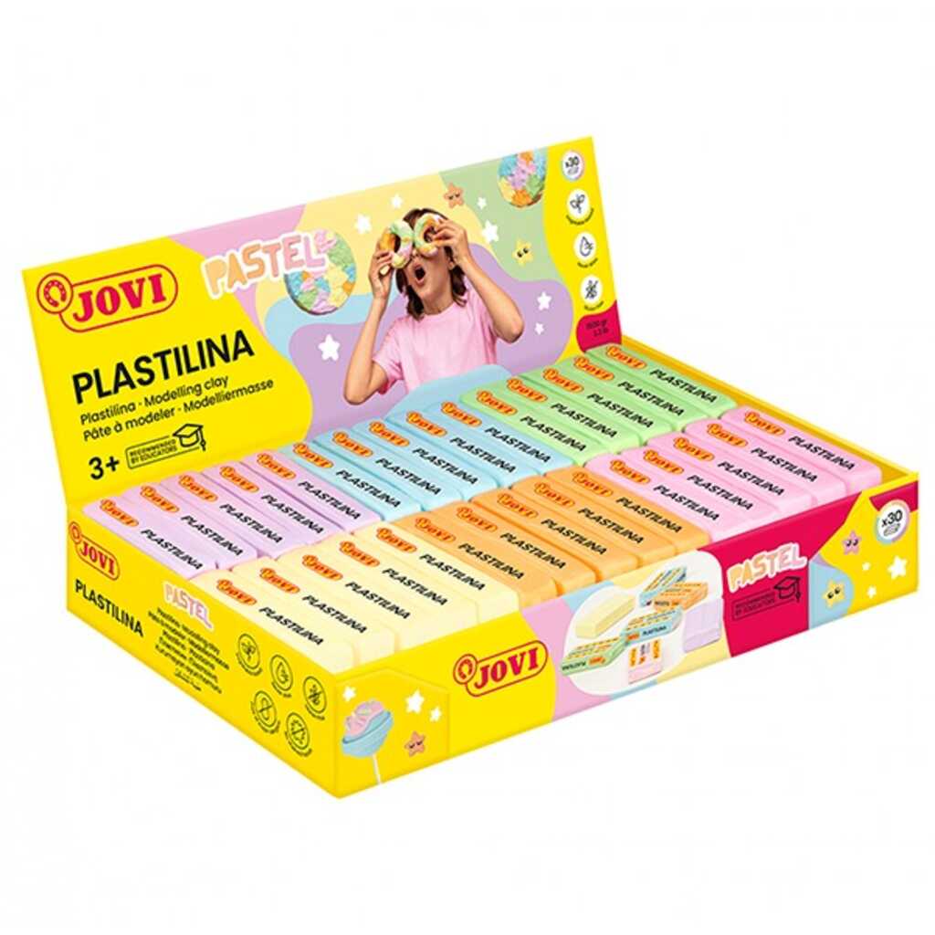 pack 30 plastilinas 50gr colores pastel