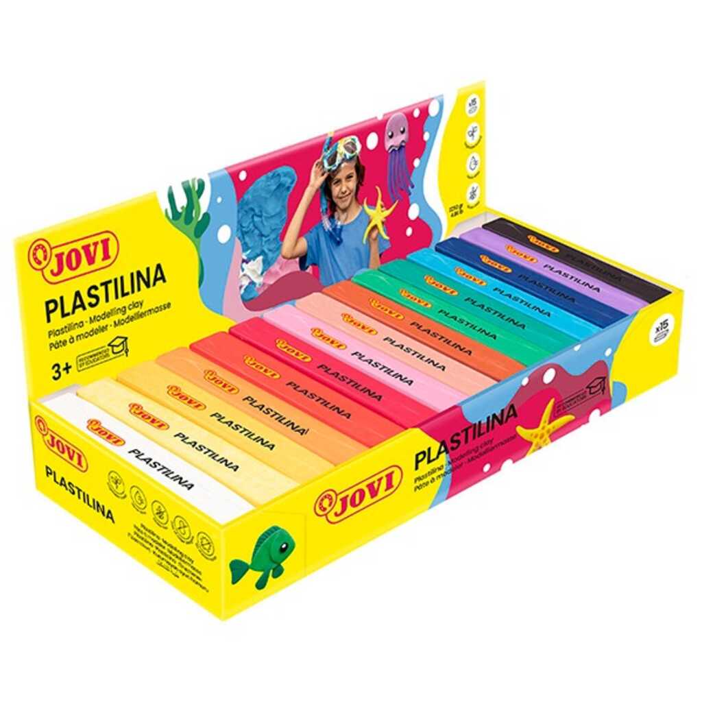 caja 15 pastilinas 150gr 15 colores