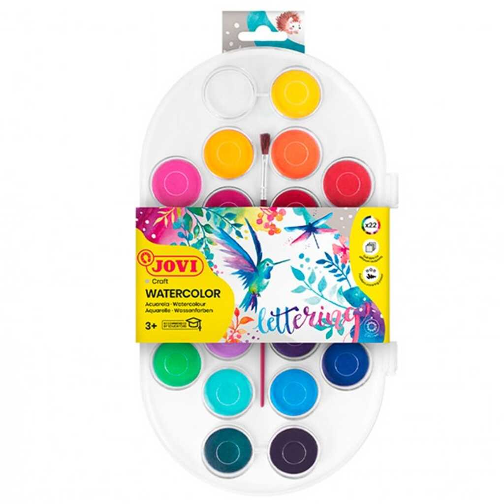 caixa 22 aquarel.les 30mm colores jovi