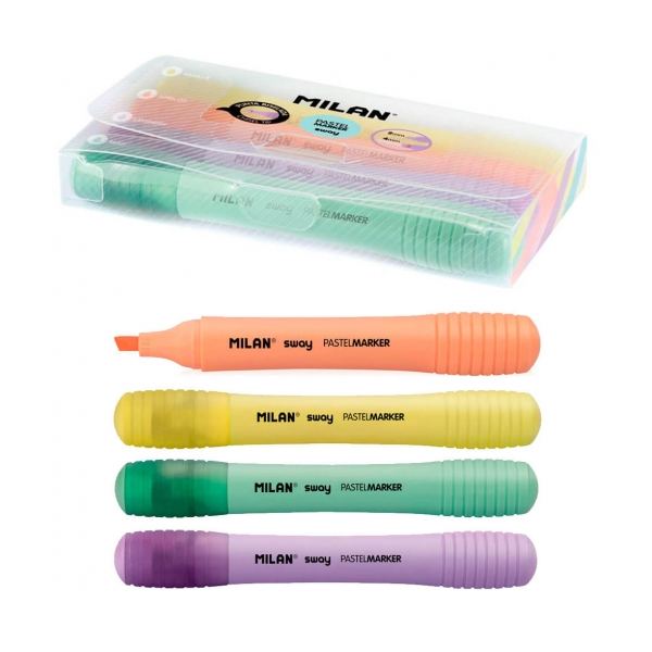 estuche 4 marcadores fluo sway