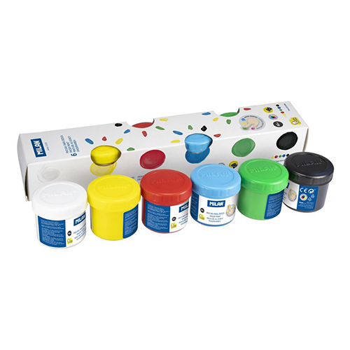 estuche pintura dedos 6 colores surtidos