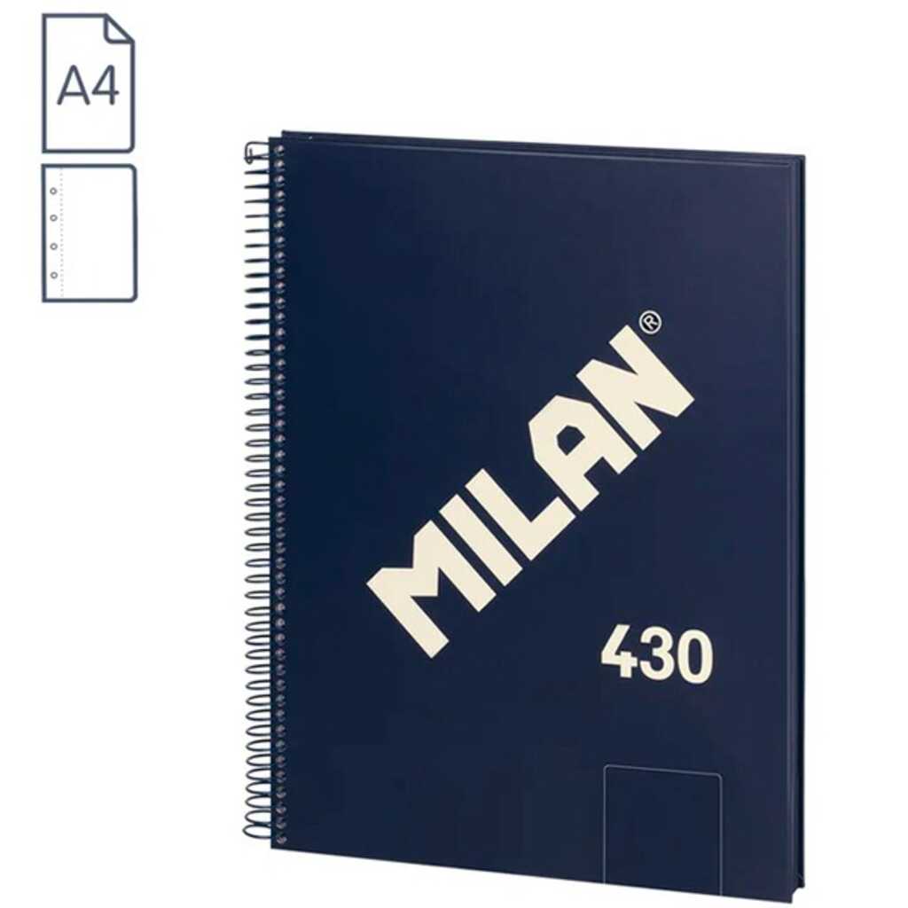 libreta a4 azul 80h espiral lisa