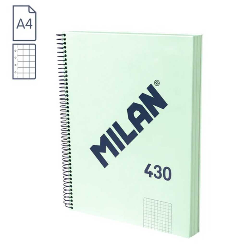 libreta a4 verde 80h espiral cuadricula