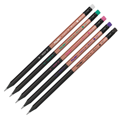 lapices grafito con goma copper