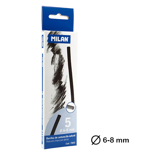 caja 5 carboncillos 6-8mm milan