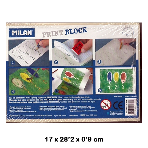 plancha print block 17x28.2x0.9cm milan