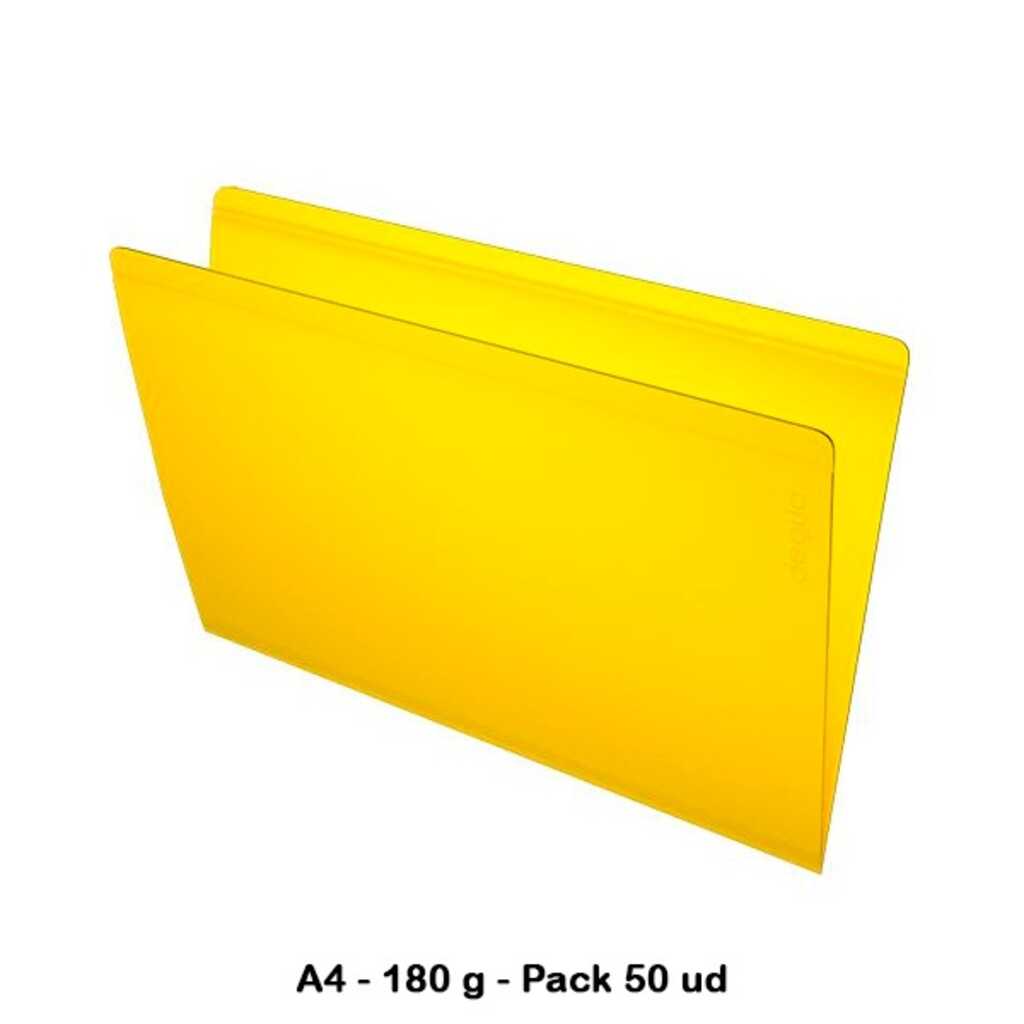 paq. 50 subcarpetas a4 185gr amarillo