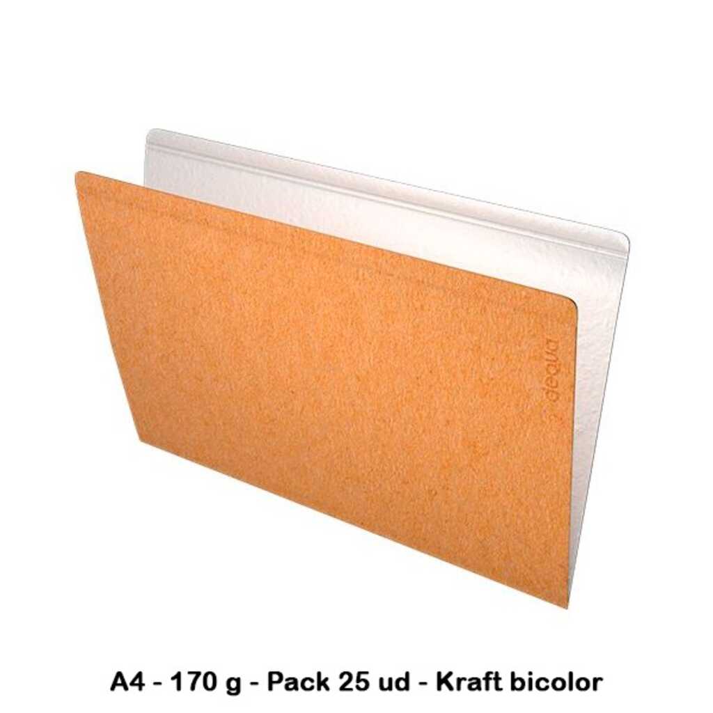 pack 25 subcarpetas a4 kraft bicolor 240