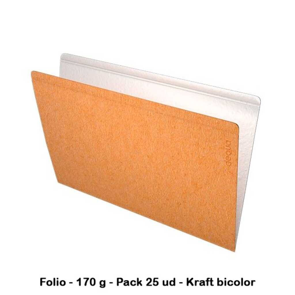 pack 25 subcarpetas f. kraft bicolor 240