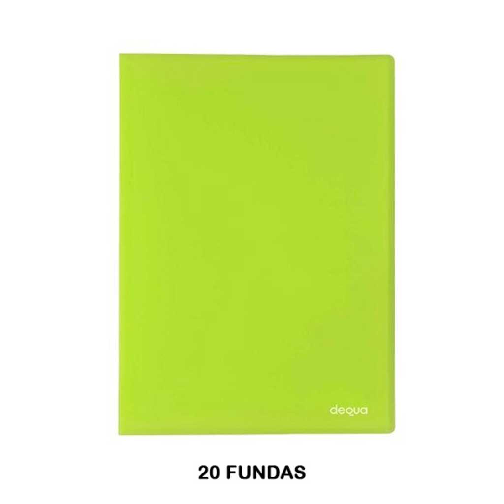 carpeta dequa 20 fundas verde trans