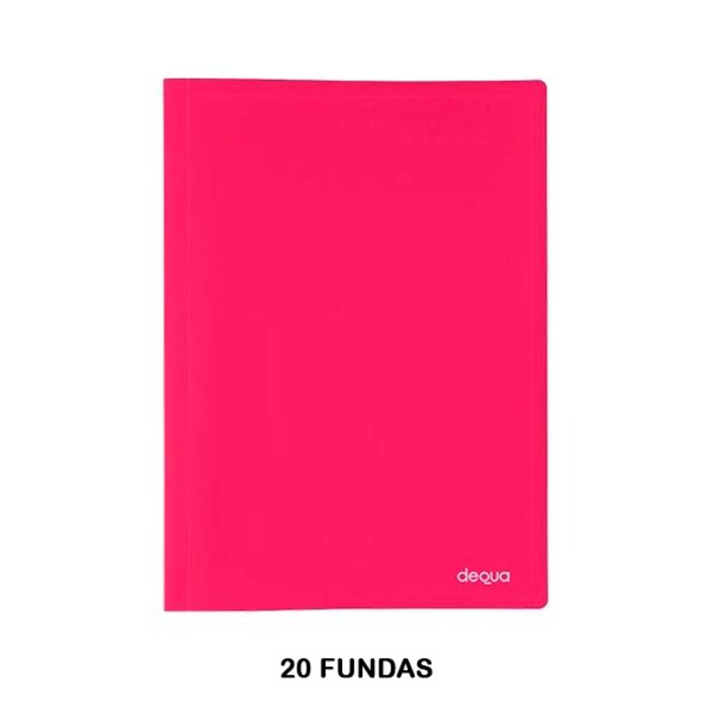 carpeta dequa 20 fundas fucsia trans