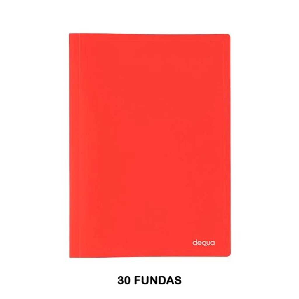 carpeta dequa 30 fundas rojo trans