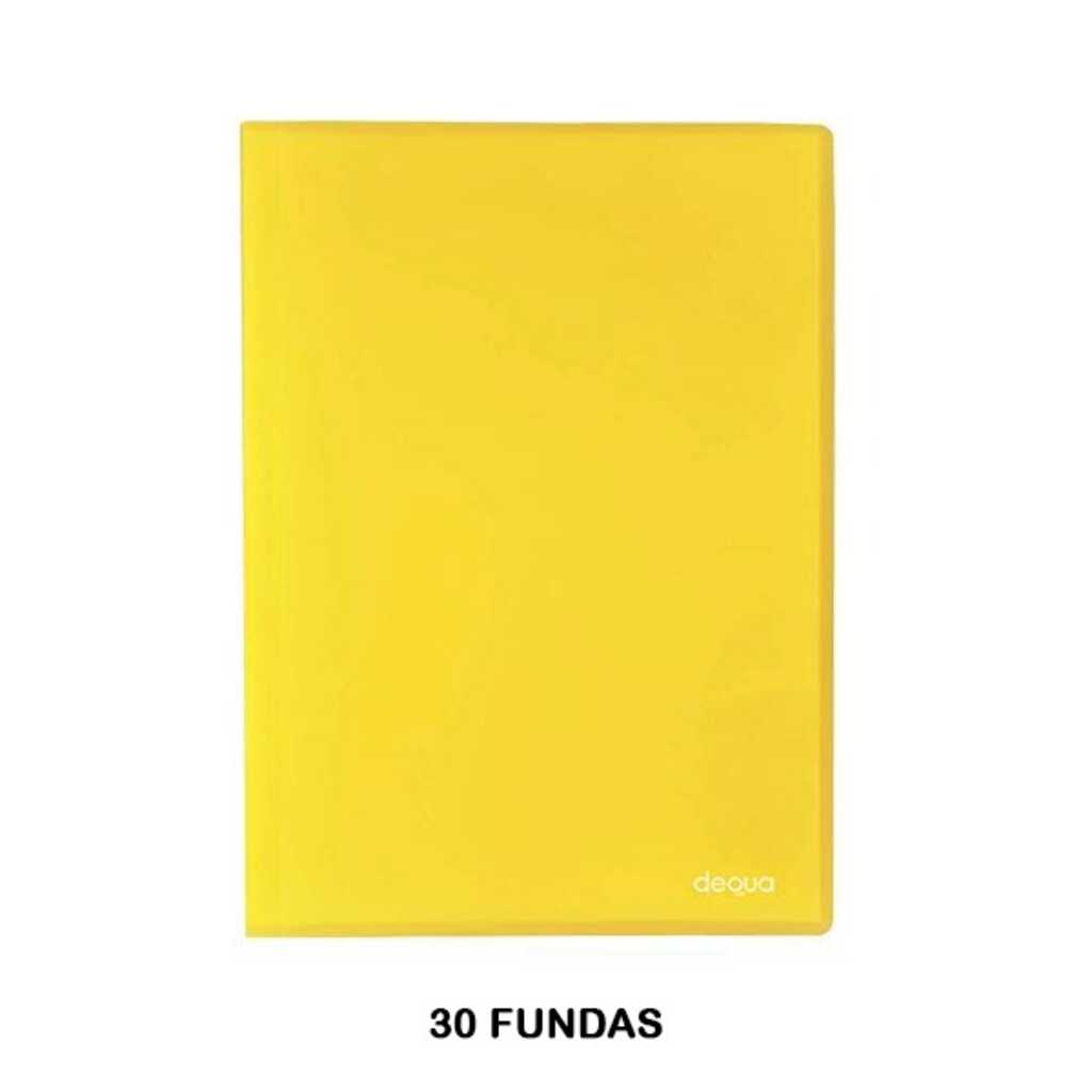 carpeta dequa 30 fundas amarillo trans