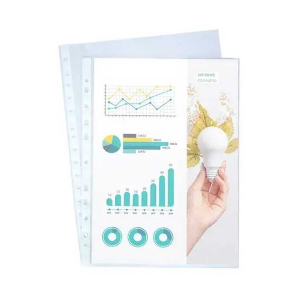 paquete 100 fundas pp naranja a4 taladro