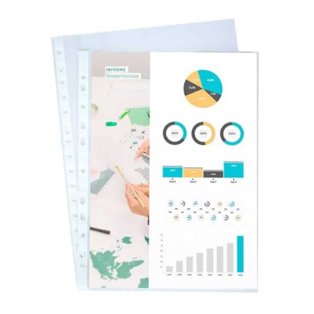 caja 100 fundas dequa multitaladro folio