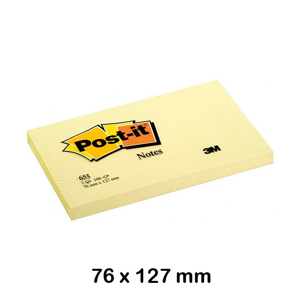 bloc notas amarillas 76x127mm post-it