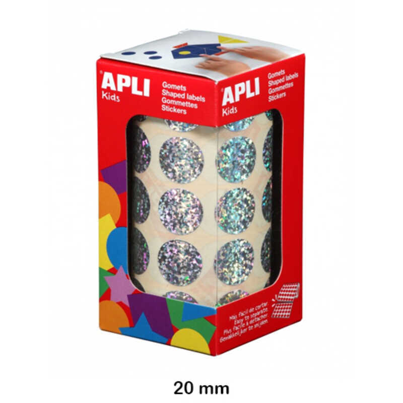 rollo gomets redondo 20mm holograficos