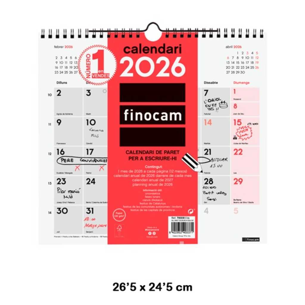 calendari paret escriure m 2026