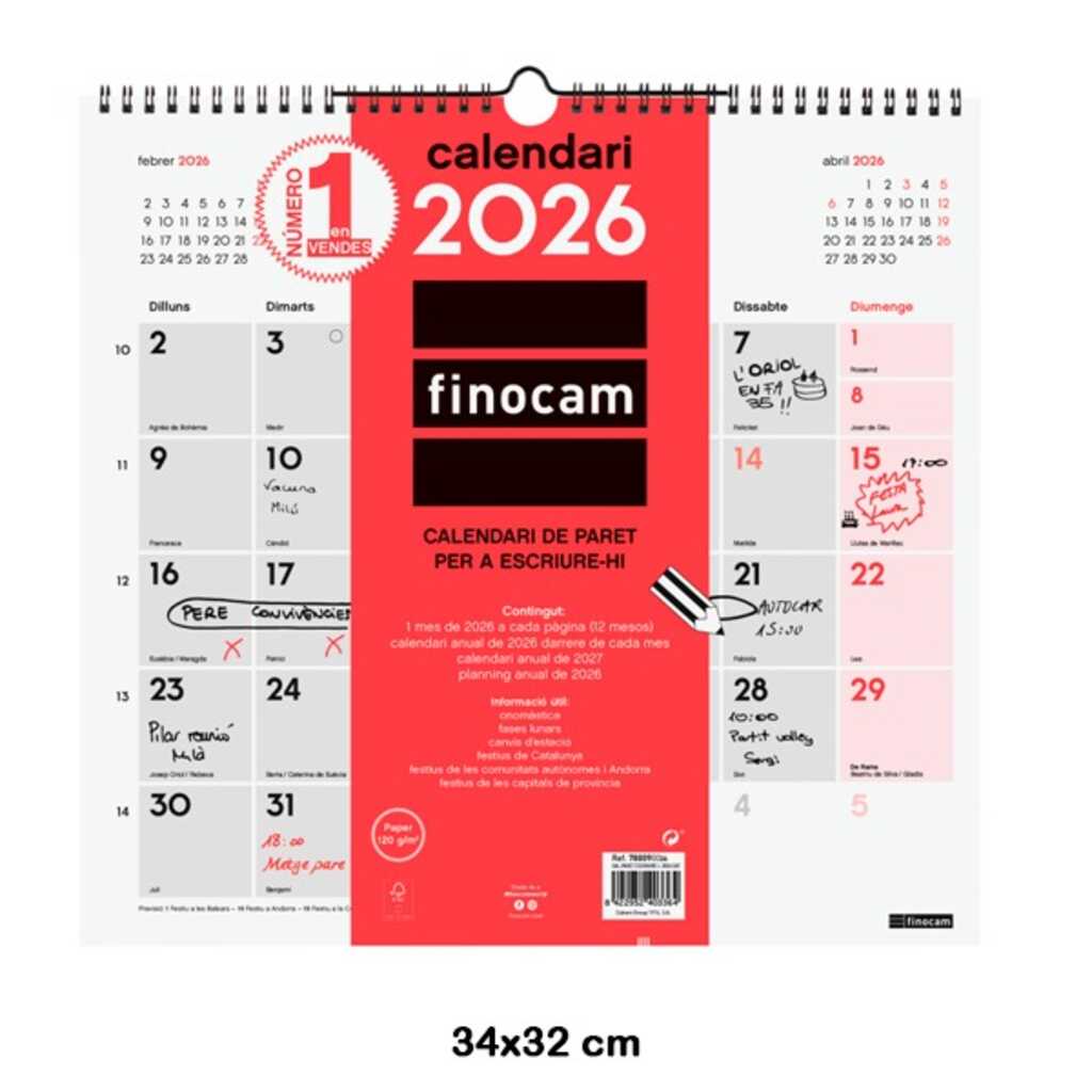 calendari paret escriure l 2026