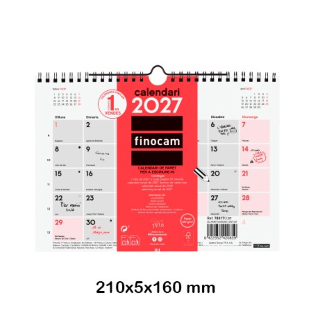 calendario paret escribir s 2027