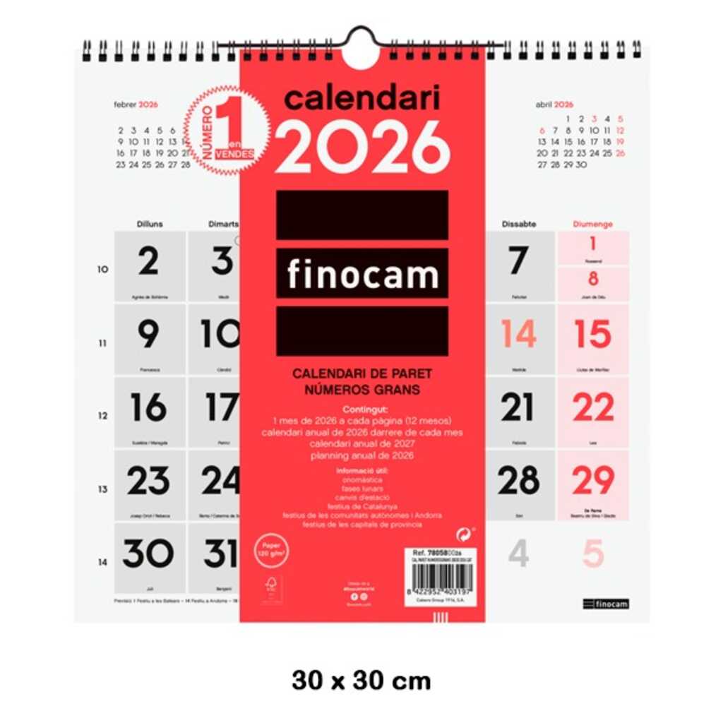 calendari paret num.grans 30x30 2026