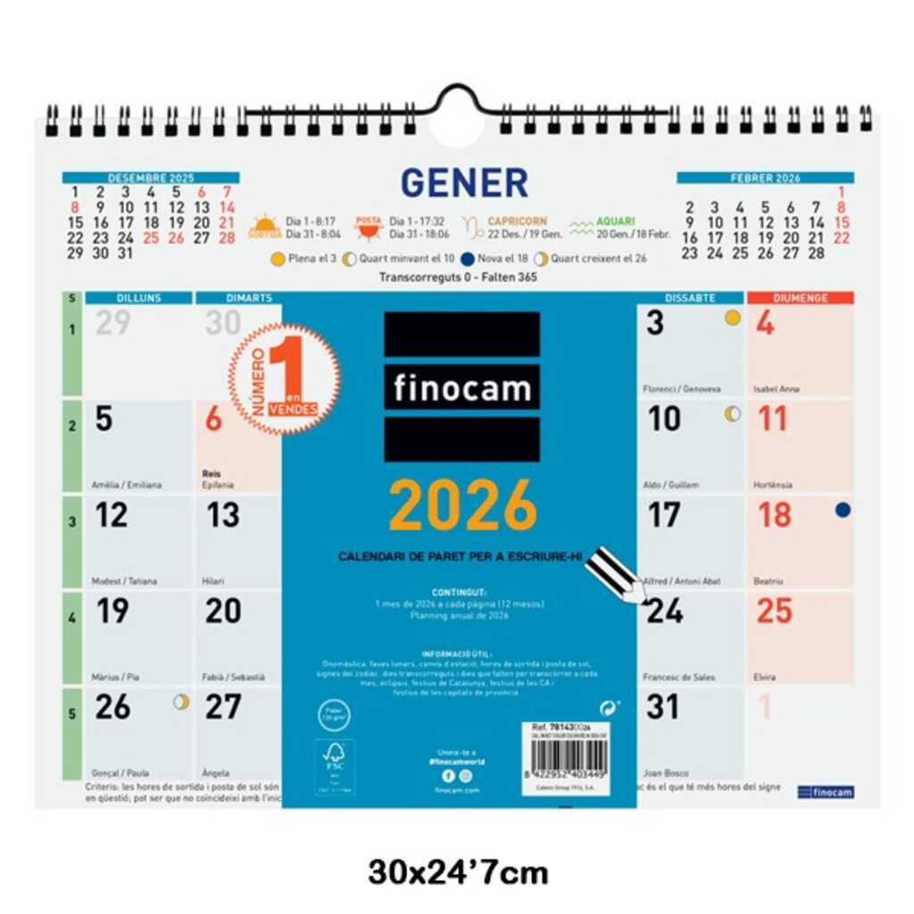 calendari paret colors esc. m 2026