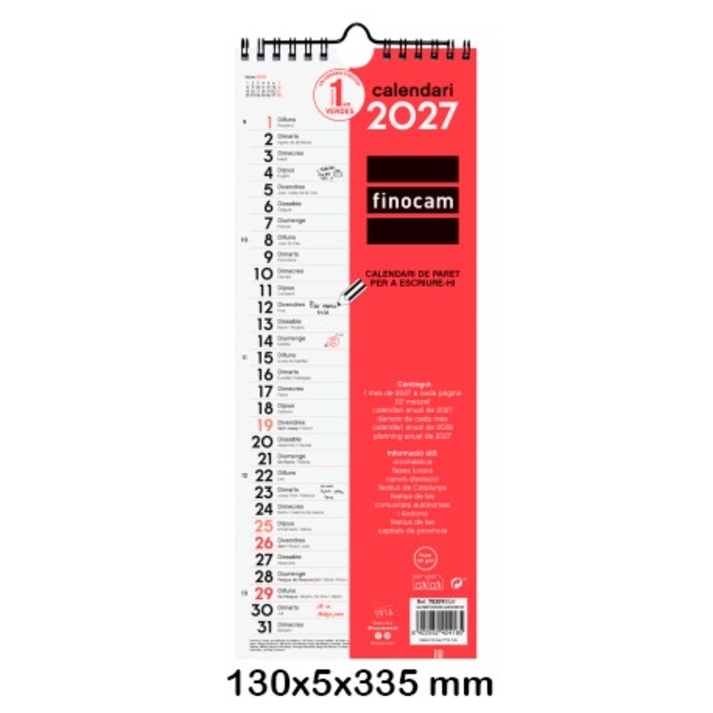 calendario paret escribir largo m 2027
