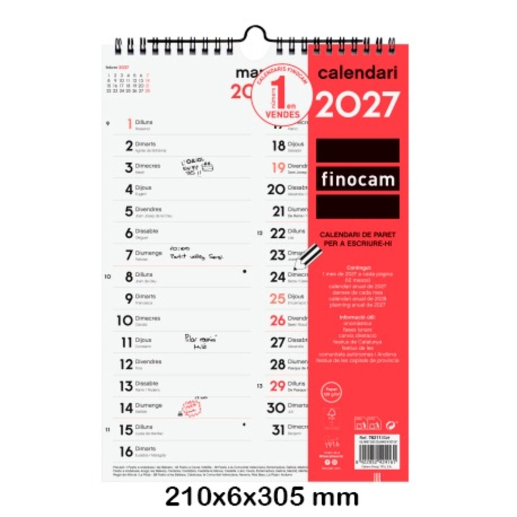 calendario paret 2 columnas m 2027