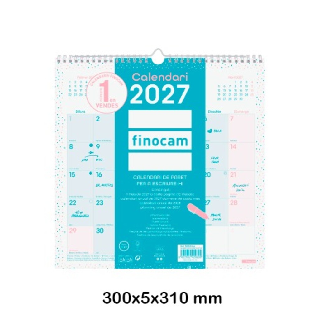 calendario paret chic 30x30 2027 turques